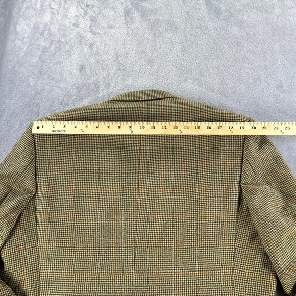 Corneliani Mens 42L US Blazer Jacket Virgin Wool Extrafine Brown Houndstooth VTG